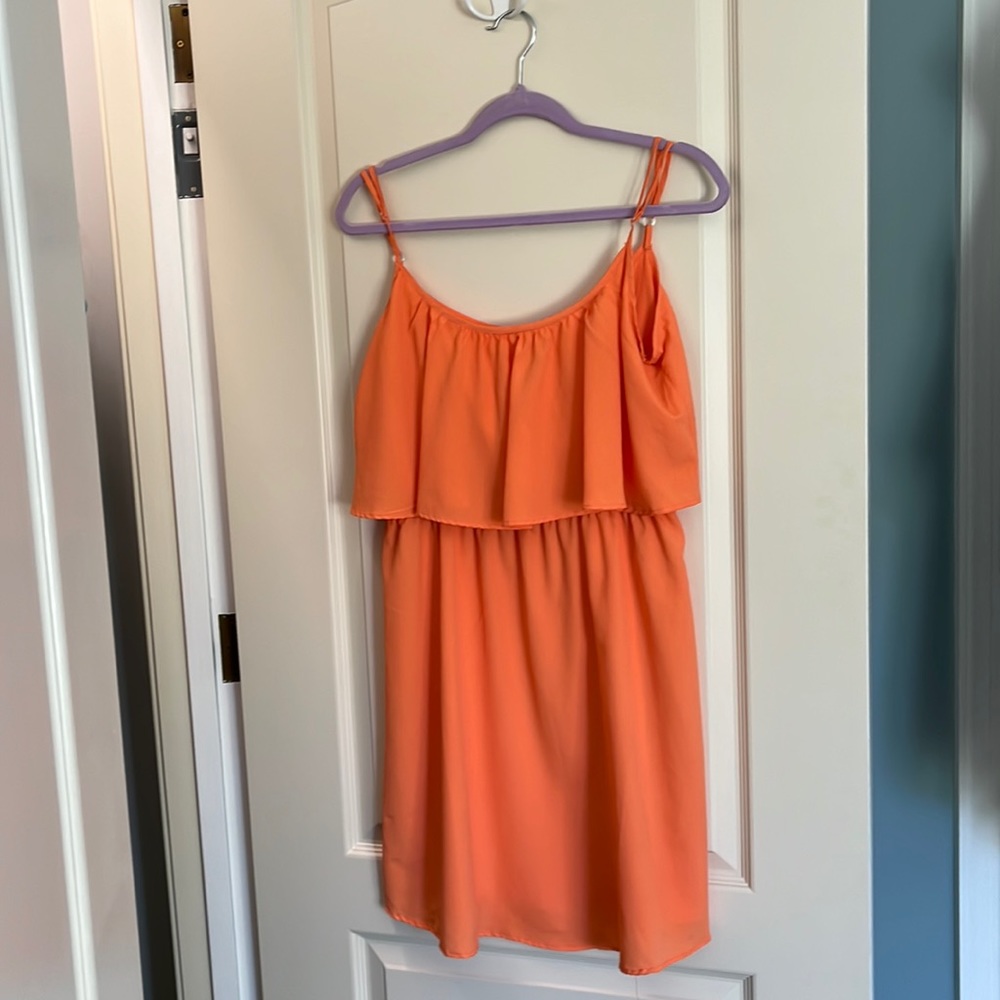 Orange flowy dress